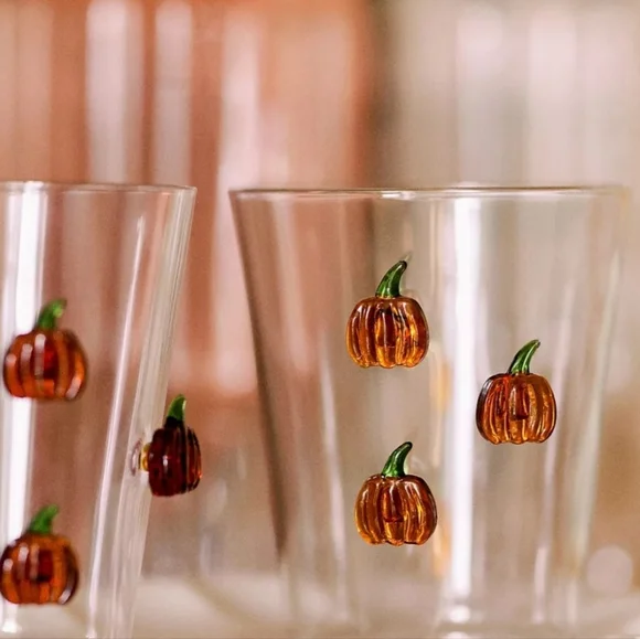 NEW Anthropologie Icon Juice Glass ~ Pumpkins - Picture 2 of 3